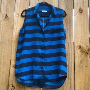 Ladies silk striped blouse